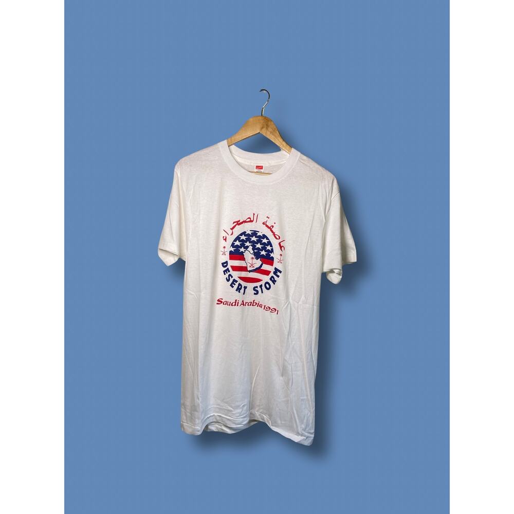VINTAGE DESERT STORM 1991 HANES single stitch MENS Sz LARGE SAUDI USA
